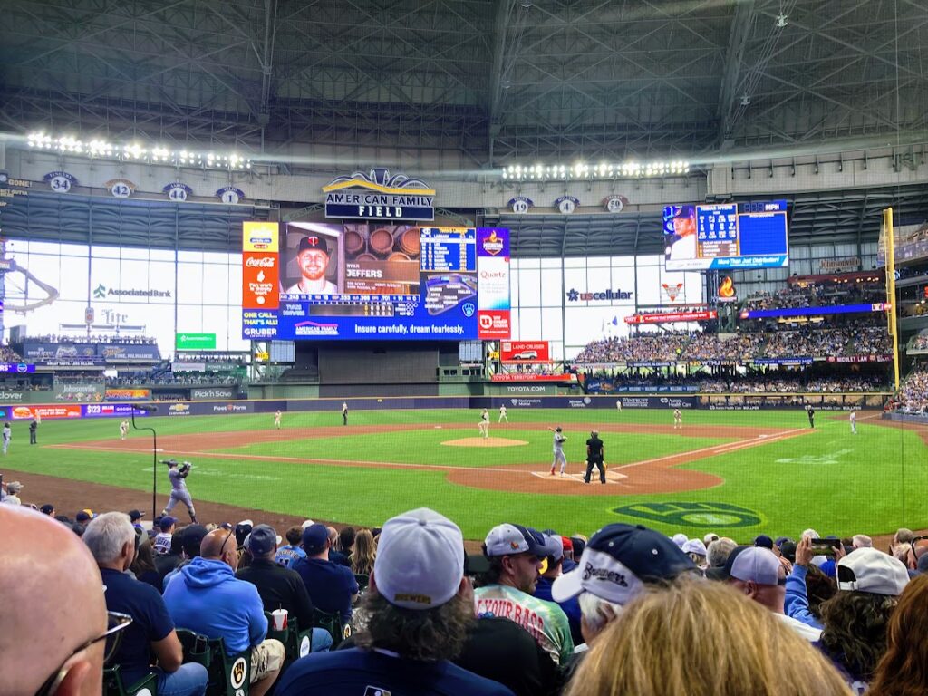 Twins Ryan Jeffers at bat against the Brewers