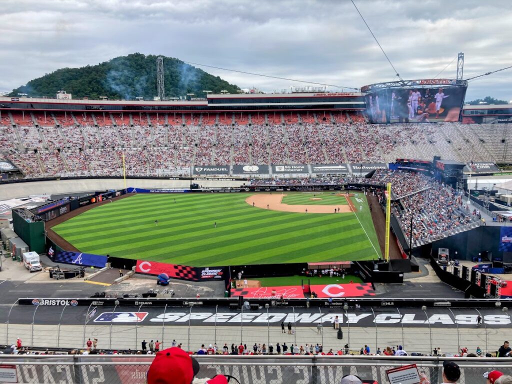 View from our seat at the MLB Speedway Classic in Bristol