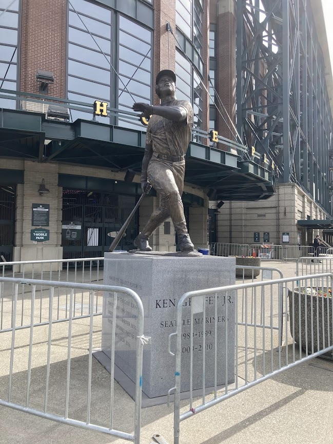 Ken Griffey Jr. statue outside T-Mobile Park