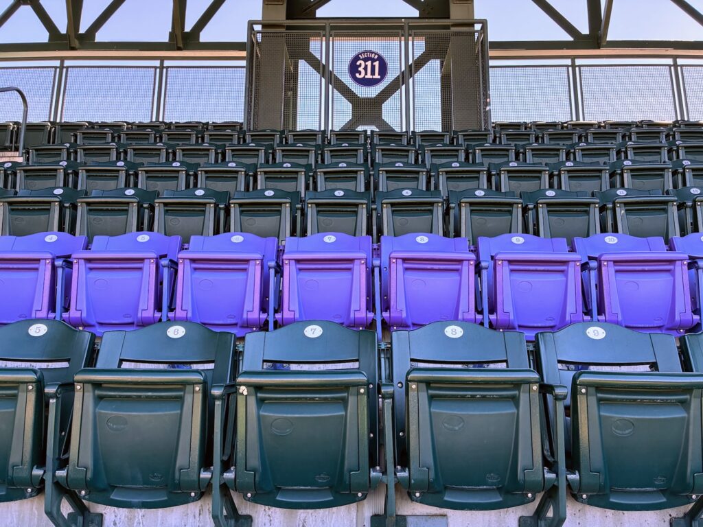 Mile high seats mark an elevation of 5,280 feet at Coors Field