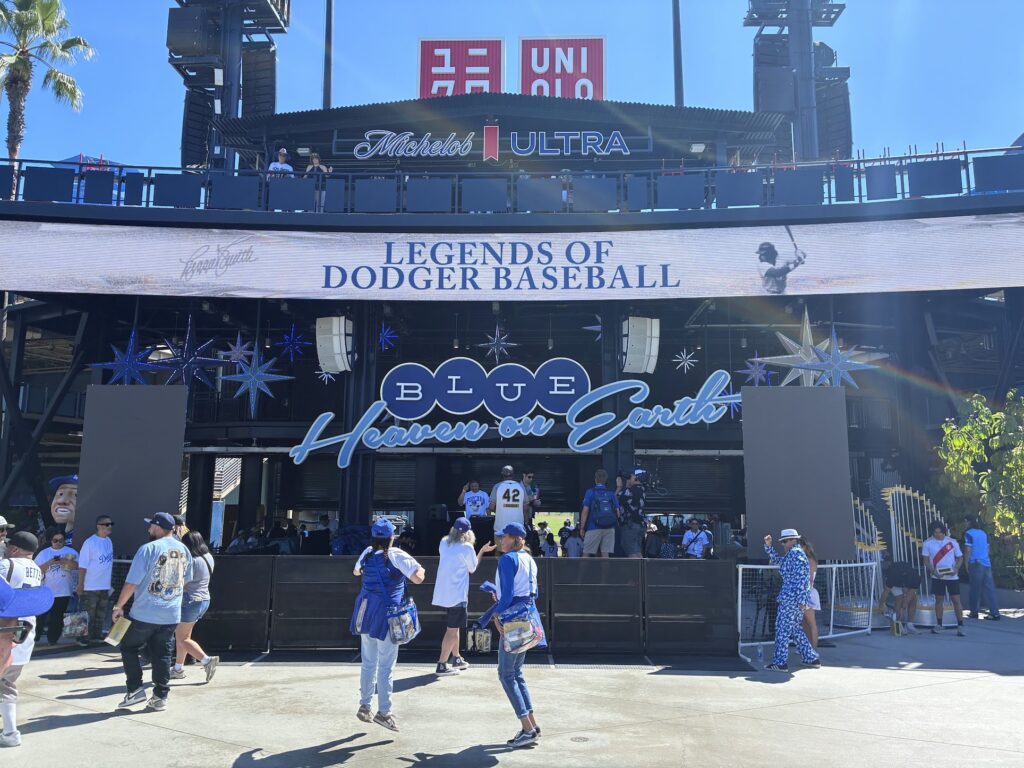 Blue Heaven on Earth center field entrance at Dodger Stadium