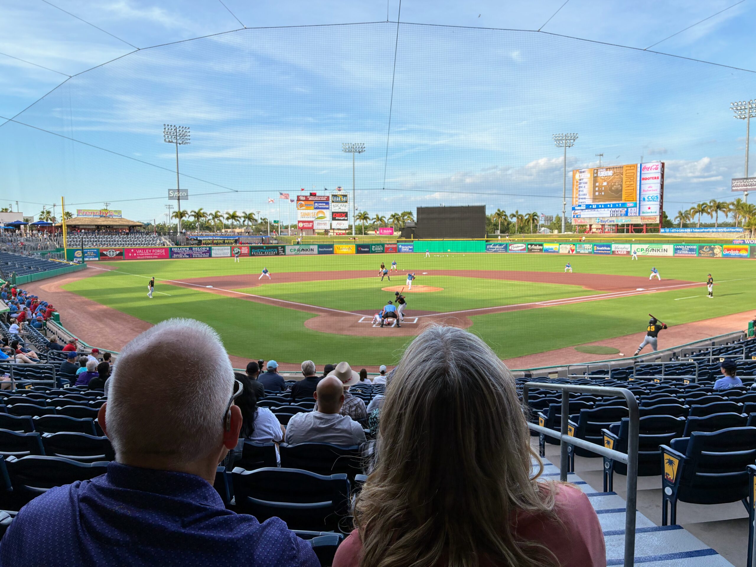 Field view of the Clearwater Threshers game at BayCare Ballpark