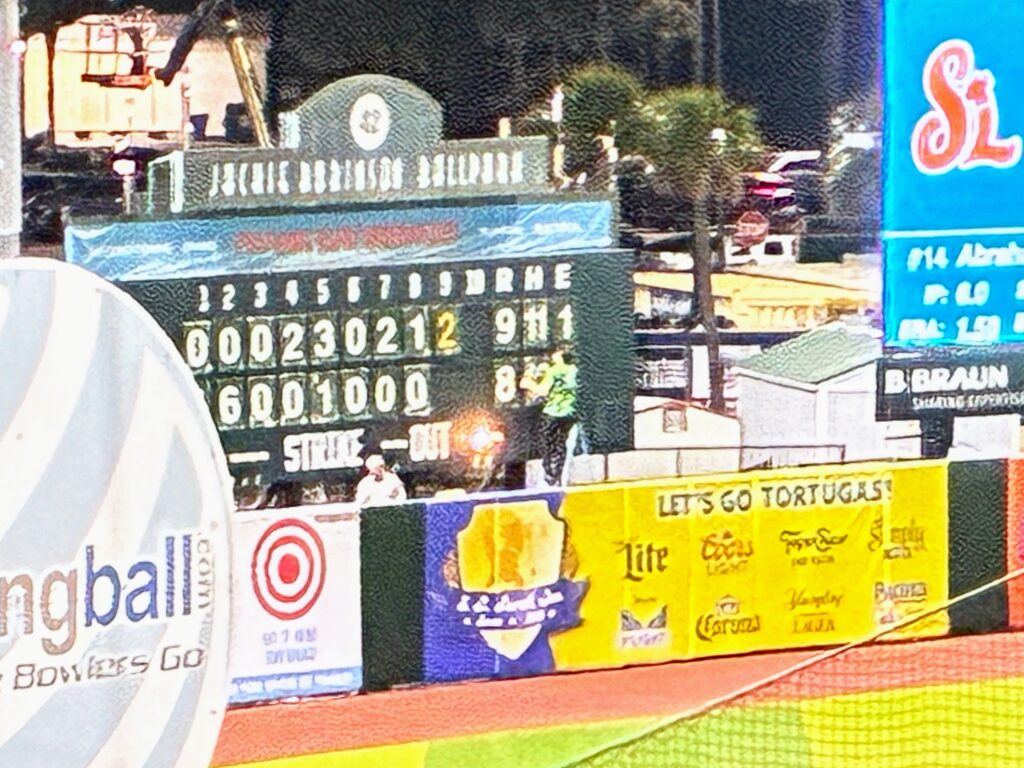 Scoreboard at Jackie Robinson Ballpark