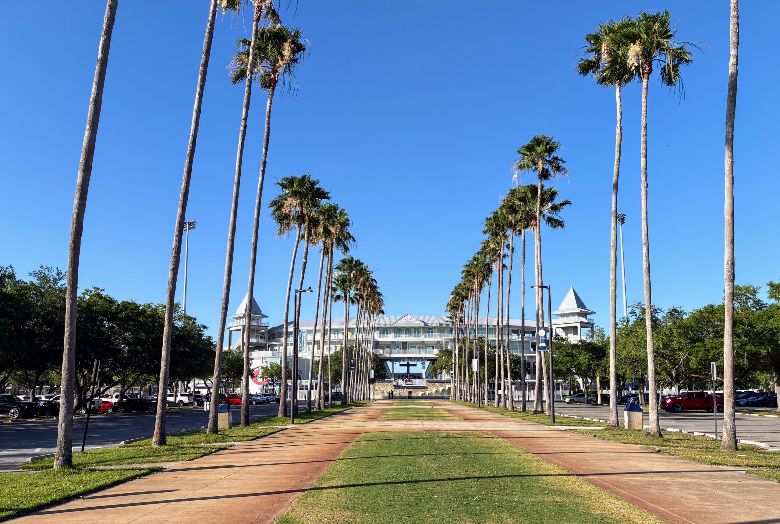 Walkway to the entrance of Hammond Stadium, home of the Fort Myers Might Mussels baseball club