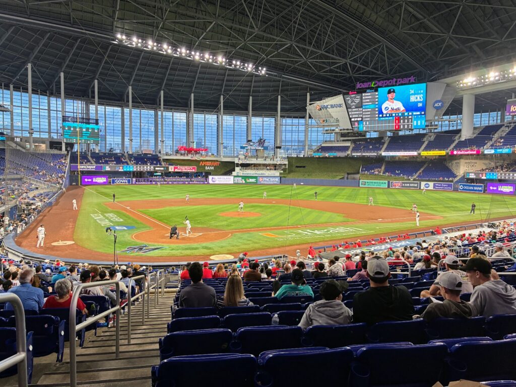 loanDepot Park from behind home plate