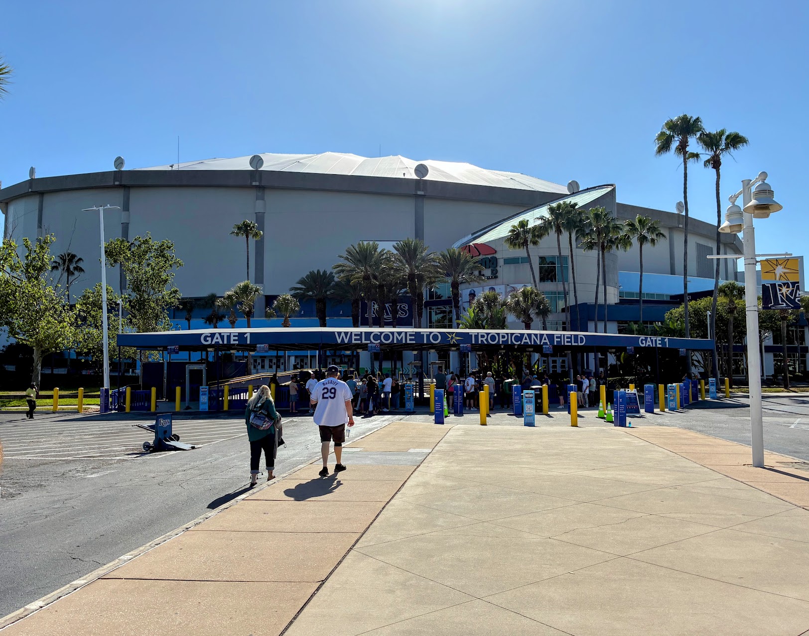 Tropicana Field outside the main gate