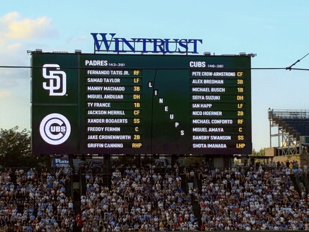 Padres vs. Cubs starting lineups
